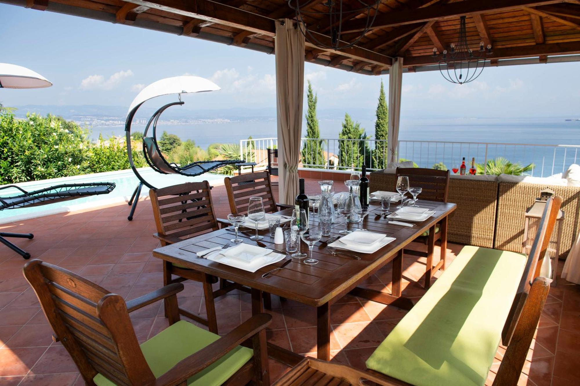 Villa Lovran - 150M To The Beach - Infinity Pool - Incredible Sea View - Fitness Room Екстер'єр фото