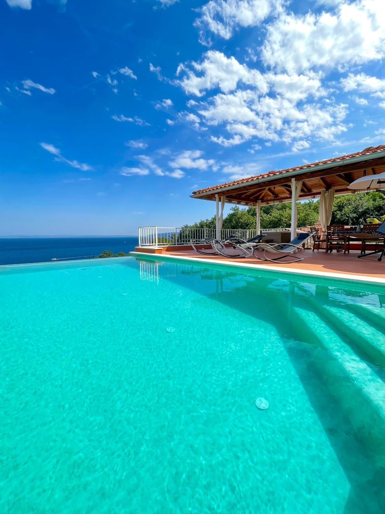 Villa Lovran - 150M To The Beach - Infinity Pool - Incredible Sea View - Fitness Room Екстер'єр фото