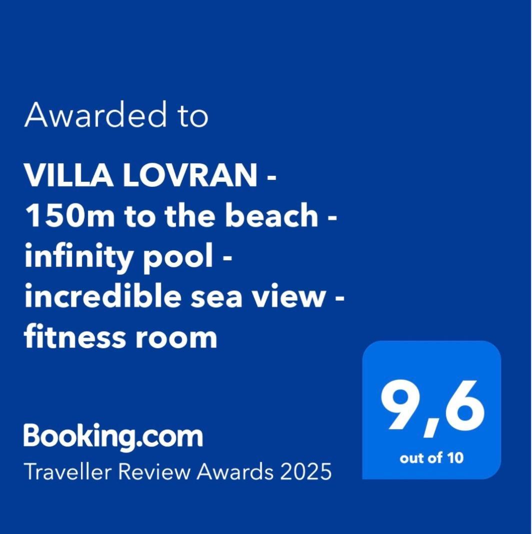 Villa Lovran - 150M To The Beach - Infinity Pool - Incredible Sea View - Fitness Room Екстер'єр фото